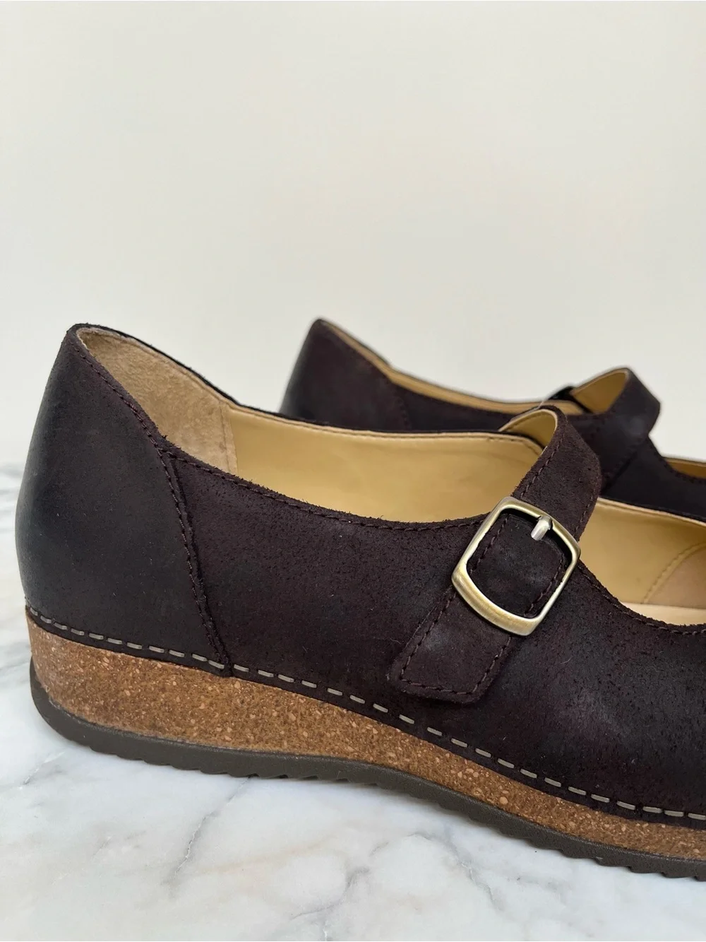 Dansko Mika Burnished Suede Women's Mary Jane Shoe Brown EU Size 41 10.5/11